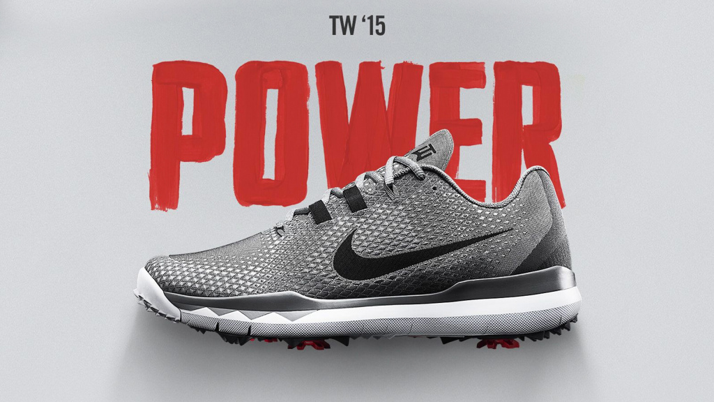 Nike Golf TW golf shoe with the word "POWER" behind it.