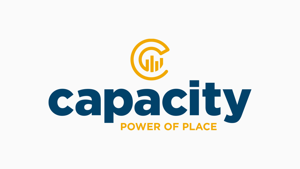 A yellow and blue Capacity logo with the tagline "Power of Place" below it.
