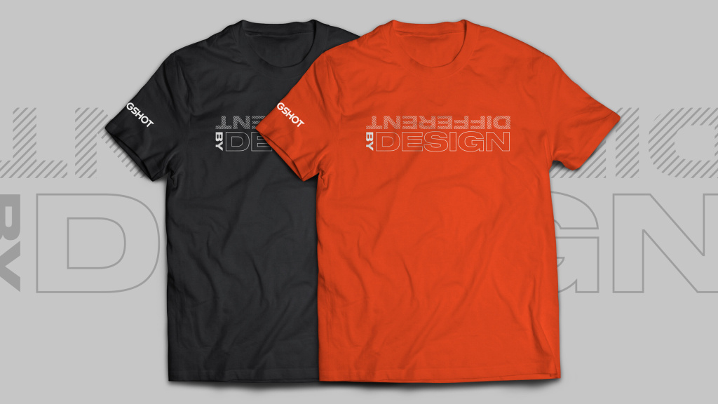 A mock-up of Slingshot t-shirt designs.