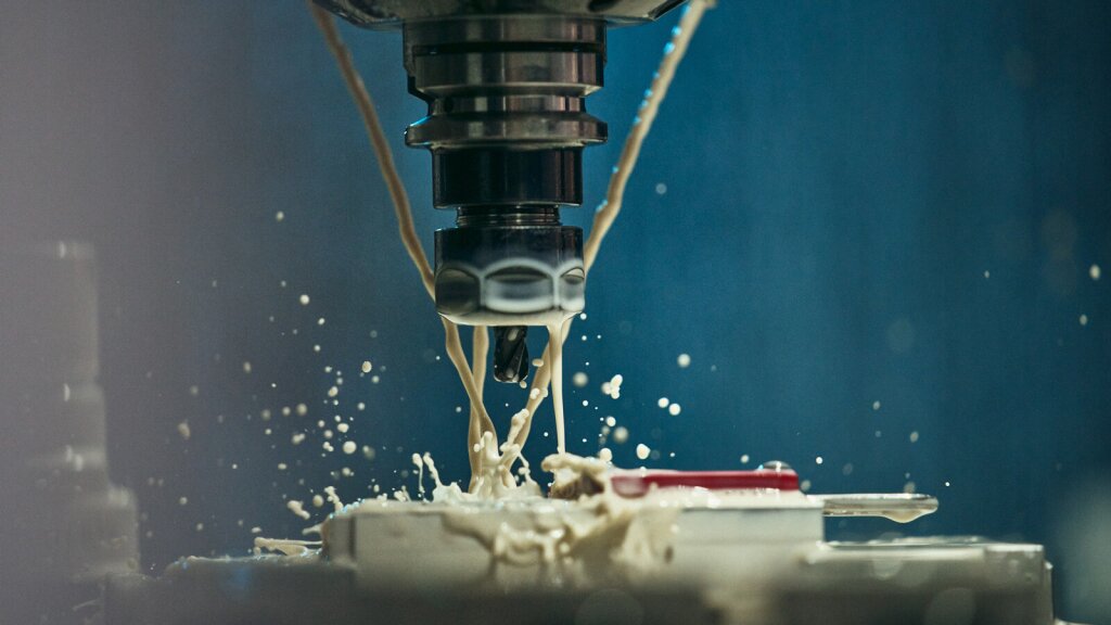 An image of a water jet machine working.